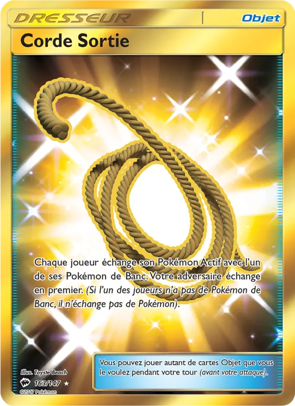 163/147 - Corde Sortie — Carte Pokémon Ombres Ardentes 163/147