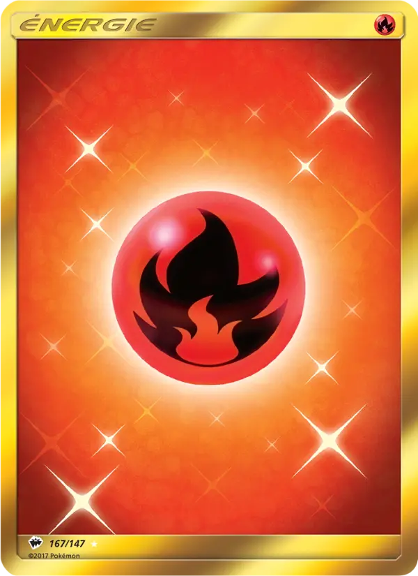 167/147 - Énergie Feu — Carte Pokémon Ombres Ardentes 167/147