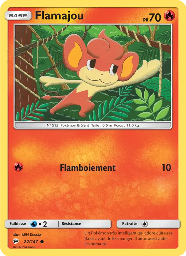 022/147 - Flamajou — Carte Pokémon Ombres Ardentes 22/147