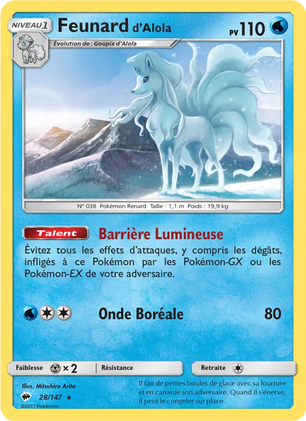 028/147 - Feunard d’Alola — Carte Pokémon Ombres Ardentes 28/147