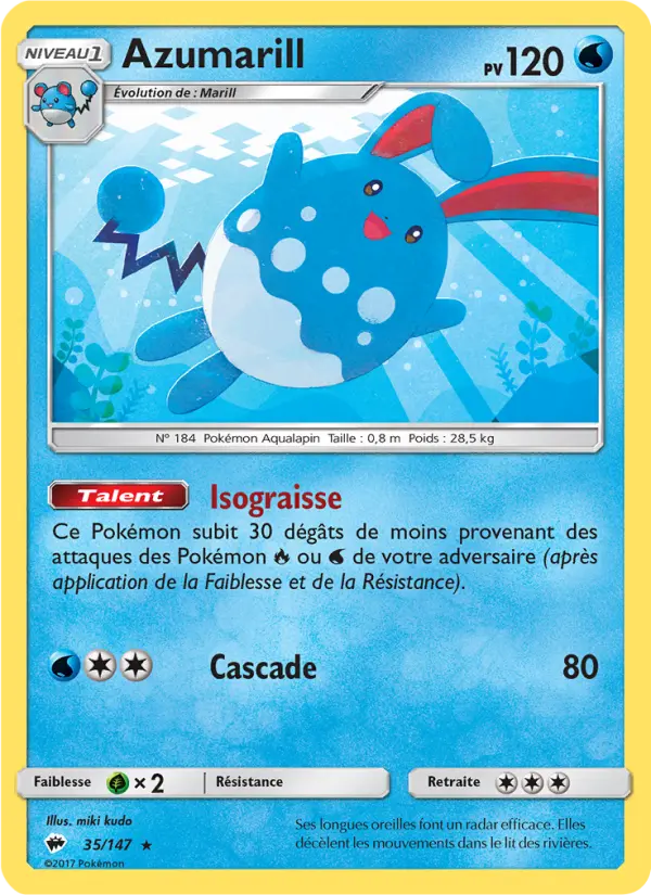 035/147 - Azumarill — Carte Pokémon Ombres Ardentes 35/147