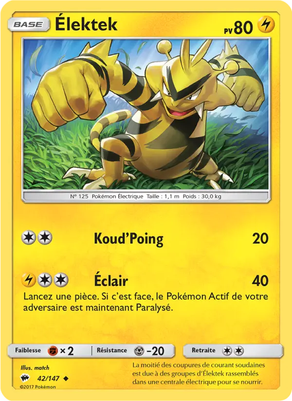 Élektek — Carte Pokémon 42 Ombres Ardentes