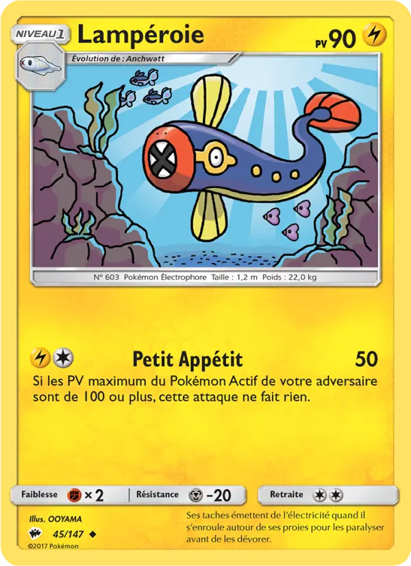 045/147 - Lampéroie — Carte Pokémon Ombres Ardentes 45/147