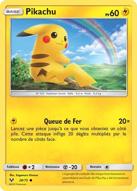 028/073 - Pikachu — Carte Pokémon Légendes Brillantes 28/73