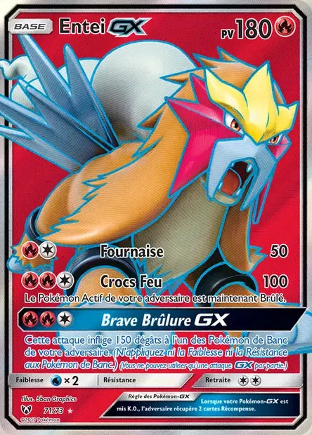 071/073 - Entei GX — Carte Pokémon Légendes Brillantes 71/73