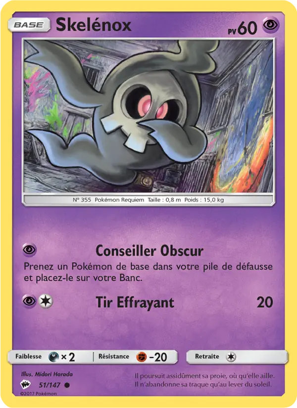 051/147 - Skelénox — Carte Pokémon Ombres Ardentes 51/147