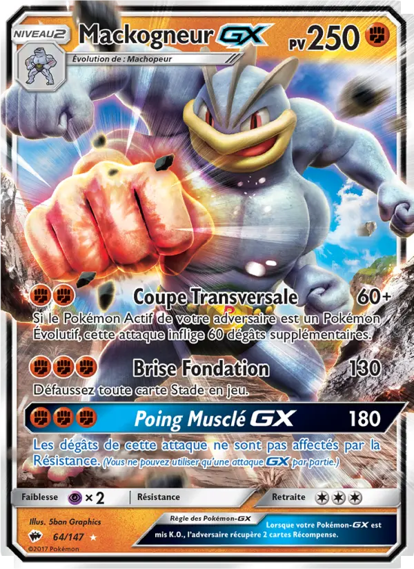 064/147 - Mackogneur GX — Carte Pokémon Ombres Ardentes 64/147