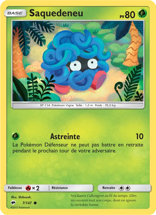 007/147 - Saquedeneu — Carte Pokémon Ombres Ardentes 7/147