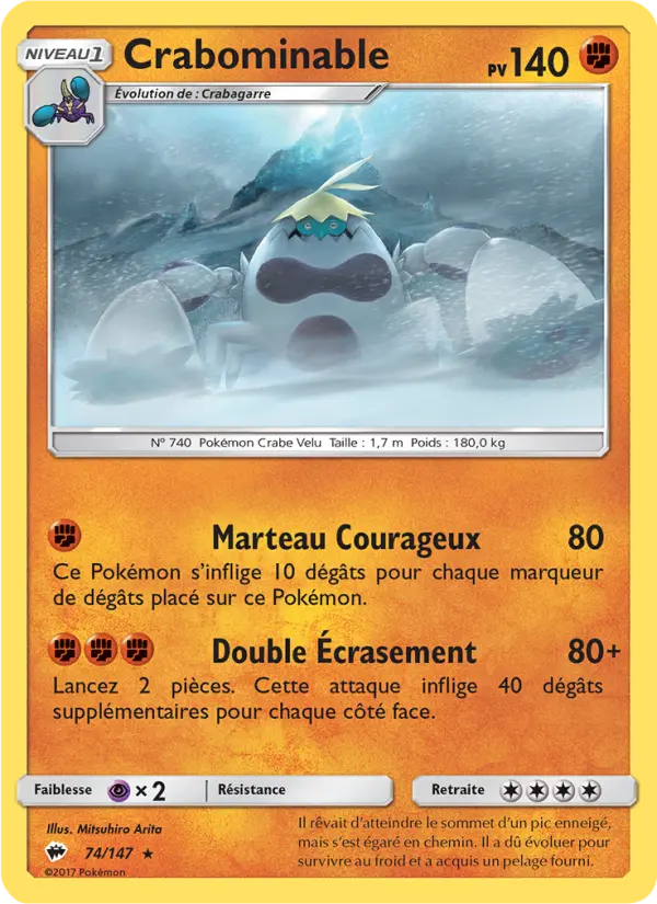 Crabominable — Carte Pokémon 74 Ombres Ardentes