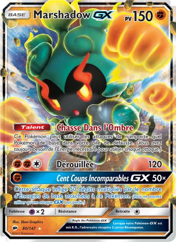 Marshadow GX — Carte Pokémon 80 Ombres Ardentes