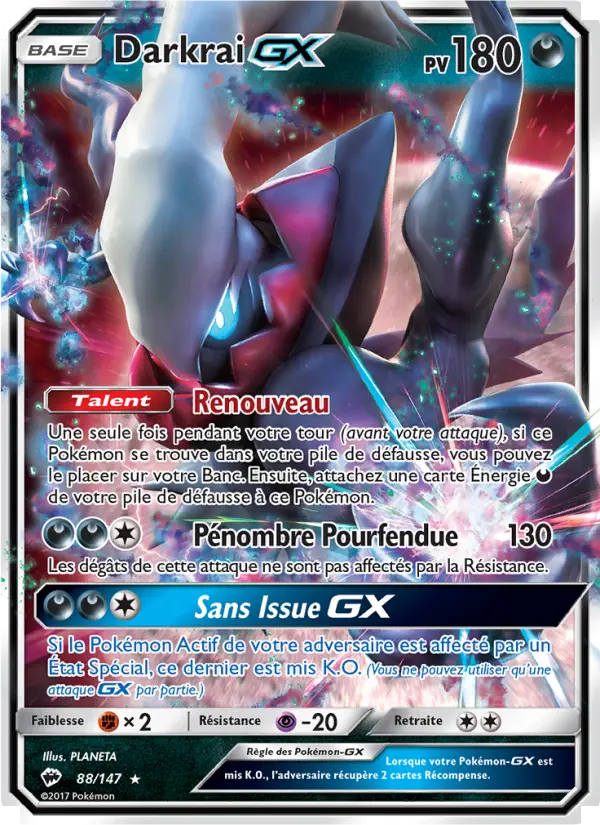 Darkrai GX — Carte Pokémon 88 Ombres Ardentes