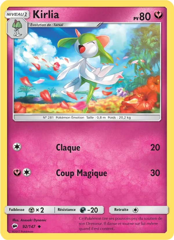 092/147 - Kirlia — Carte Pokémon Ombres Ardentes 92/147