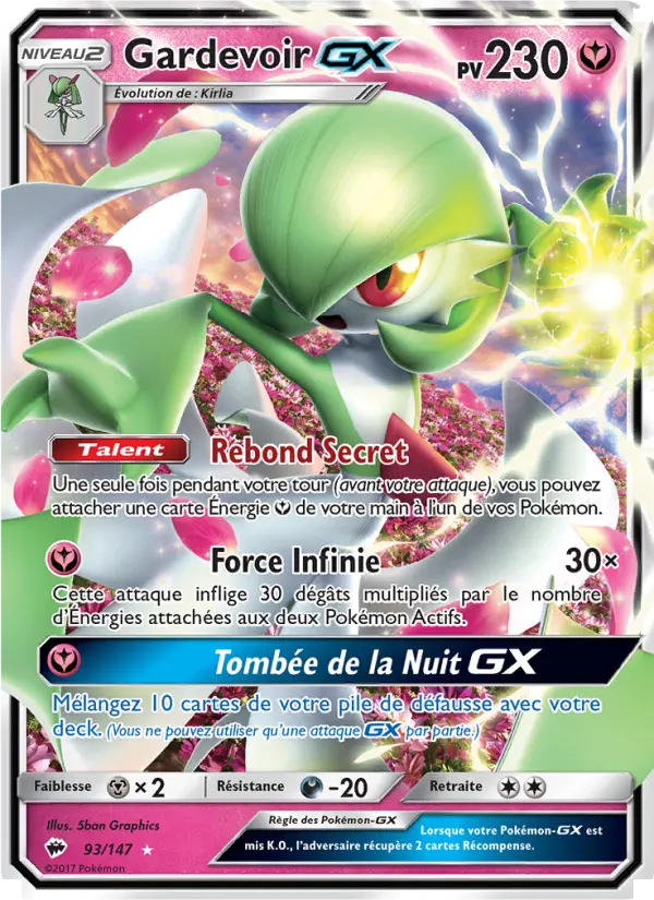093/147 - Gardevoir GX — Carte Pokémon Ombres Ardentes 93/147