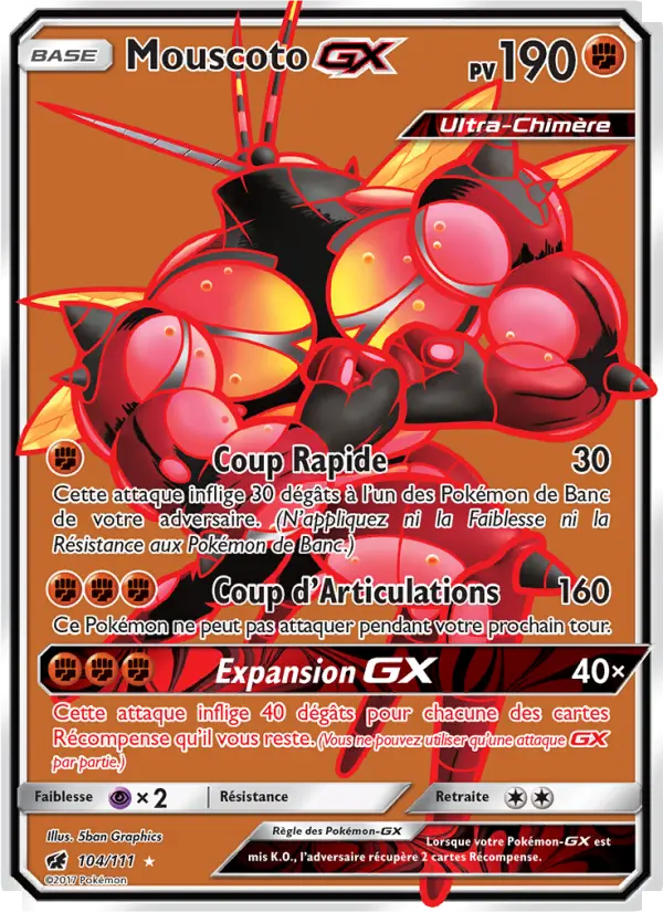 Mouscoto GX — Carte Pokémon 104 Invasion Carmin