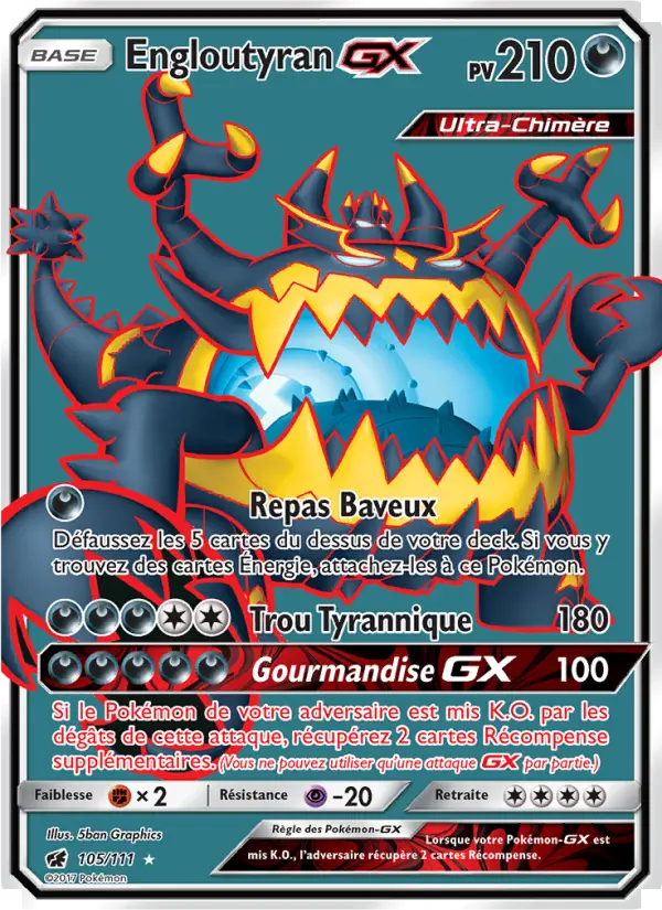 Engloutyran GX — Carte Pokémon 105 Invasion Carmin
