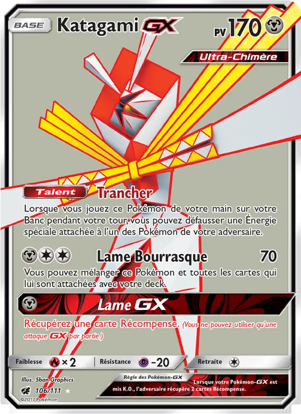 Katagami GX — Carte Pokémon 106 Invasion Carmin