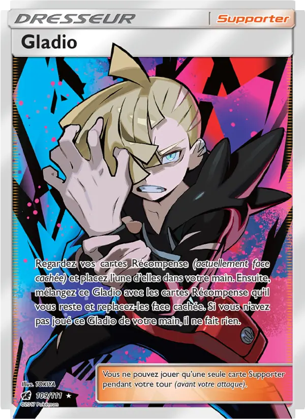109/111 - Gladio — Carte Pokémon Invasion Carmin 109/111