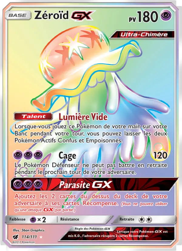 114/111 - Zéroïd GX — Carte Pokémon Invasion Carmin 114/111