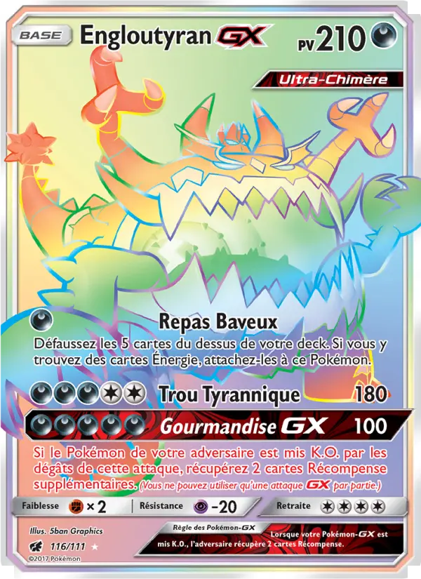 Engloutyran GX — Carte Pokémon 116 Invasion Carmin