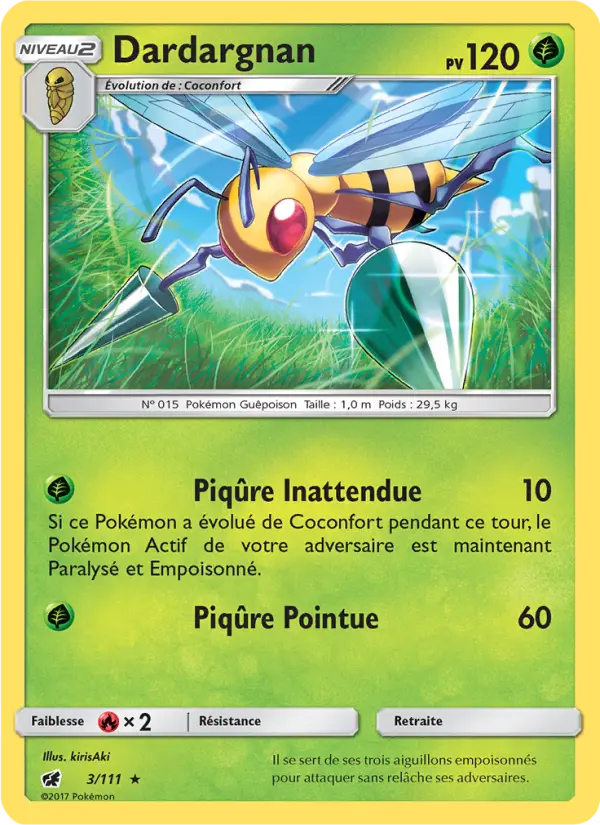 003/111 - Dardargnan — Carte Pokémon Invasion Carmin 3/111