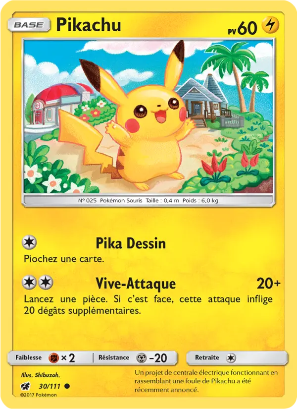 030/111 - Pikachu — Carte Pokémon Invasion Carmin 30/111