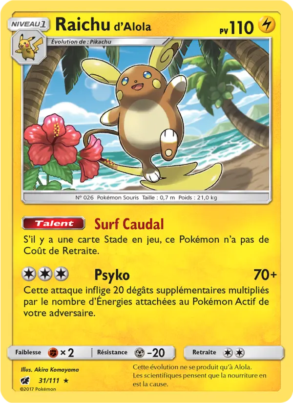Raichu d’Alola — Carte Pokémon 31 Invasion Carmin