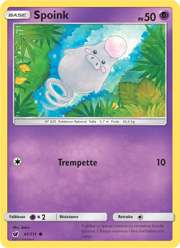 041/111 - Spoink — Carte Pokémon Invasion Carmin 41/111