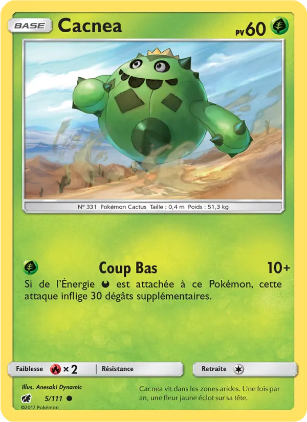 005/111 - Cacnea — Carte Pokémon Invasion Carmin 5/111