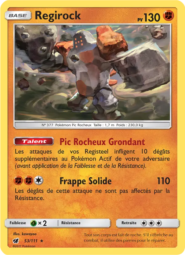 053/111 - Regirock — Carte Pokémon Invasion Carmin 53/111