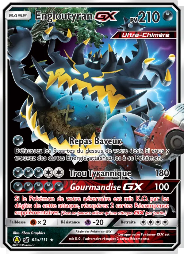 Engloutyran-GX — Carte Pokémon 63a Invasion Carmin