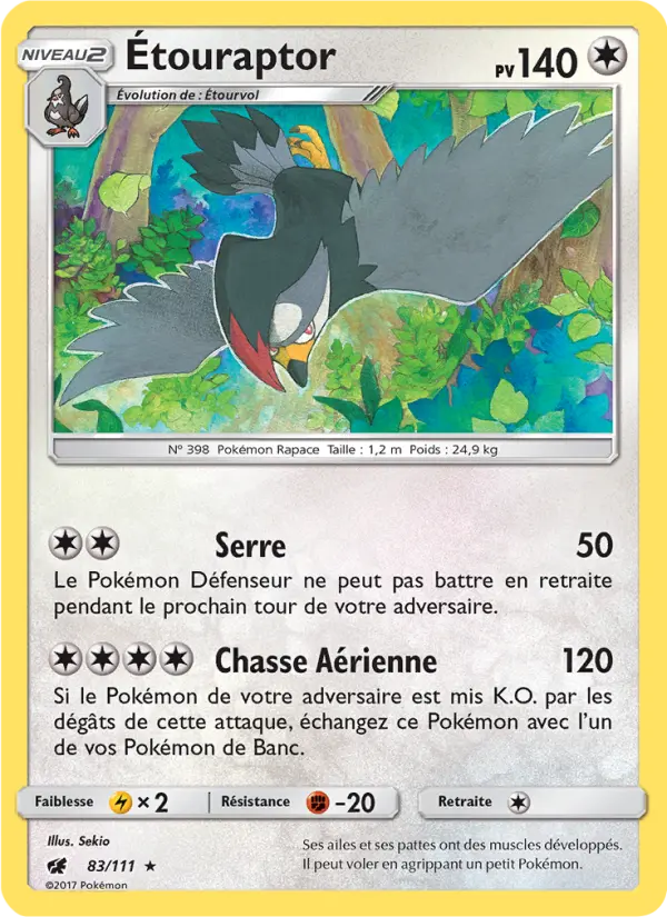 Étouraptor — Carte Pokémon 83 Invasion Carmin