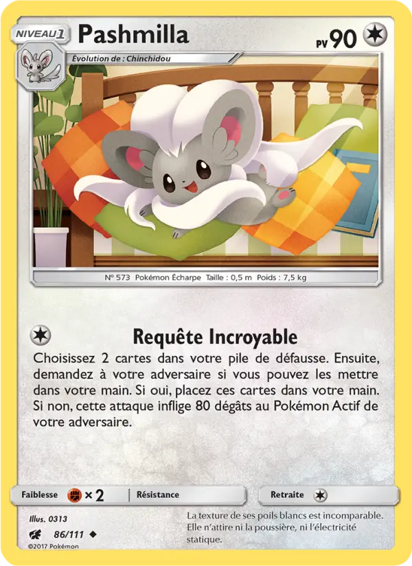 086/111 - Pashmilla — Carte Pokémon Invasion Carmin 86/111