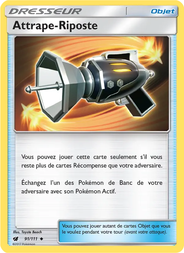 091/111 - Attrape-Riposte — Carte Pokémon Invasion Carmin 91/111