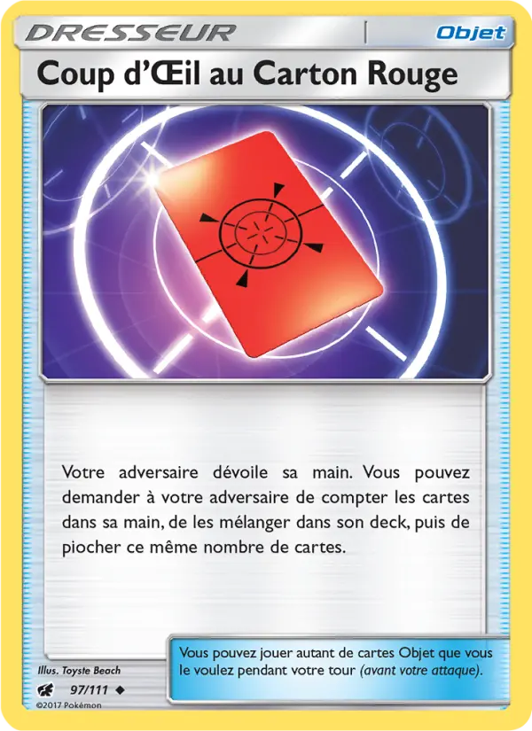 097/111 - Coup d’Œil au Carton Rouge — Carte Pokémon Invasion Carmin 97/111