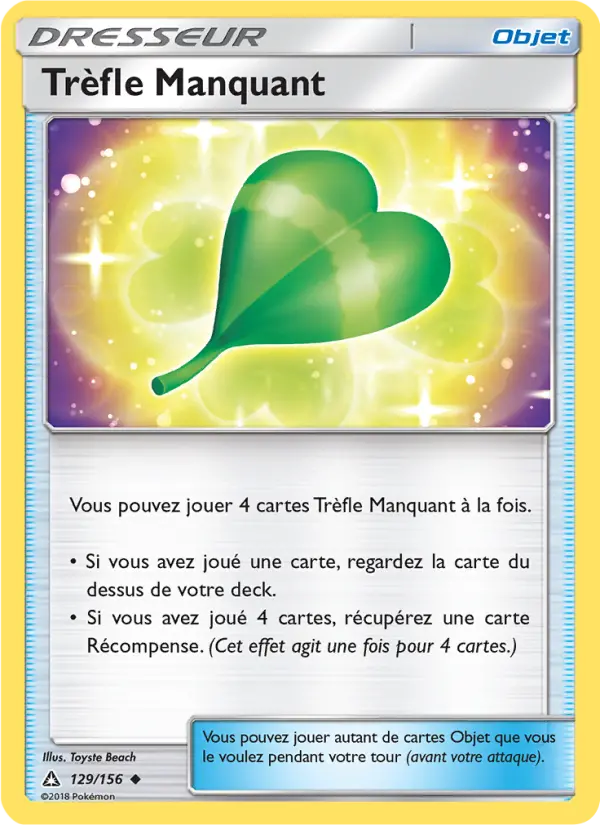 129/156 - Trèfle Manquant — Carte Pokémon Ultra-Prisme 129/156
