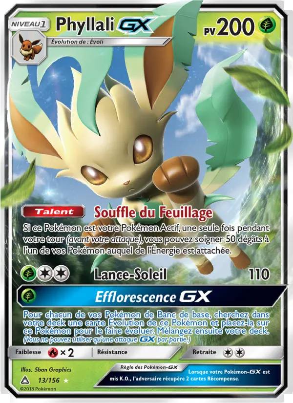 013/156 - Phyllali GX — Carte Pokémon Ultra-Prisme 13/156