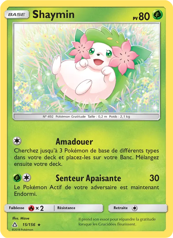 015/156 - Shaymin — Carte Pokémon Ultra-Prisme 15/156