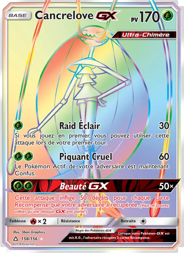 Cancrelove GX — Carte Pokémon 158 Ultra-Prisme