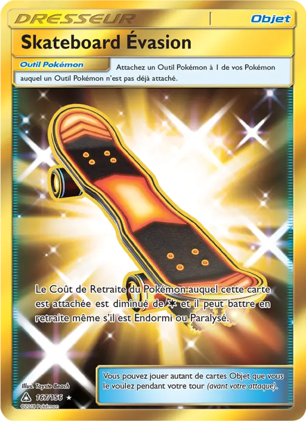 167/156 - Skateboard Évasion — Carte Pokémon Ultra-Prisme 167/156