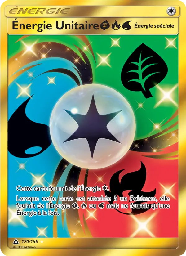 170/156 - Énergie Unitaire GrassFireWater — Carte Pokémon Ultra-Prisme 170/156