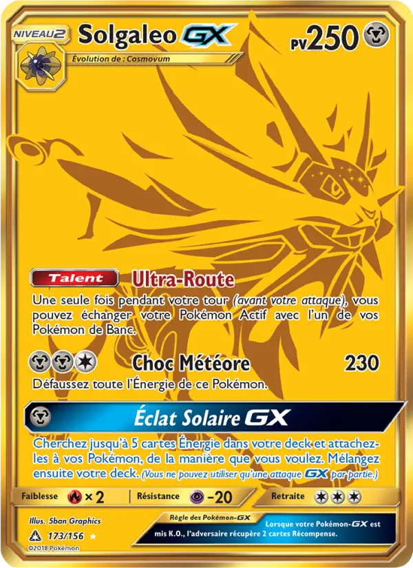 Solgaleo GX — Carte Pokémon 173 Ultra-Prisme
