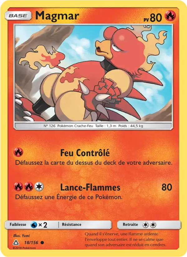 018/156 - Magmar — Carte Pokémon Ultra-Prisme 18/156