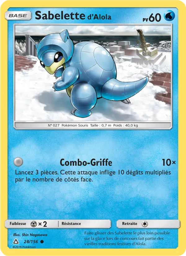 028/156 - Sabelette d’Alola — Carte Pokémon Ultra-Prisme 28/156