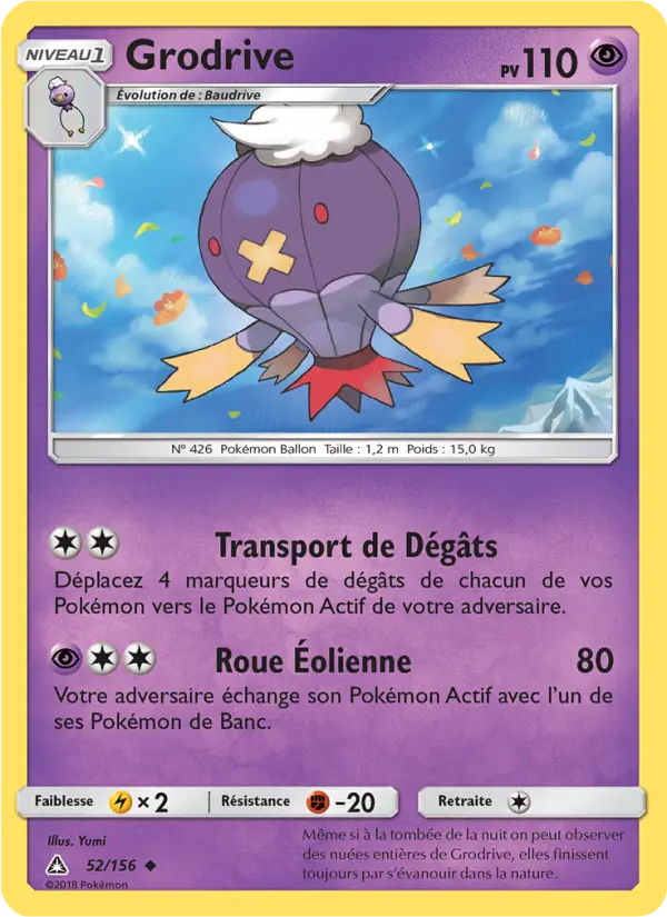 052/156 - Grodrive — Carte Pokémon Ultra-Prisme 52/156