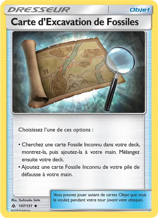 107/131 - Carte d’Excavation de Fossiles — Carte Pokémon Lumière Interdite 107/131