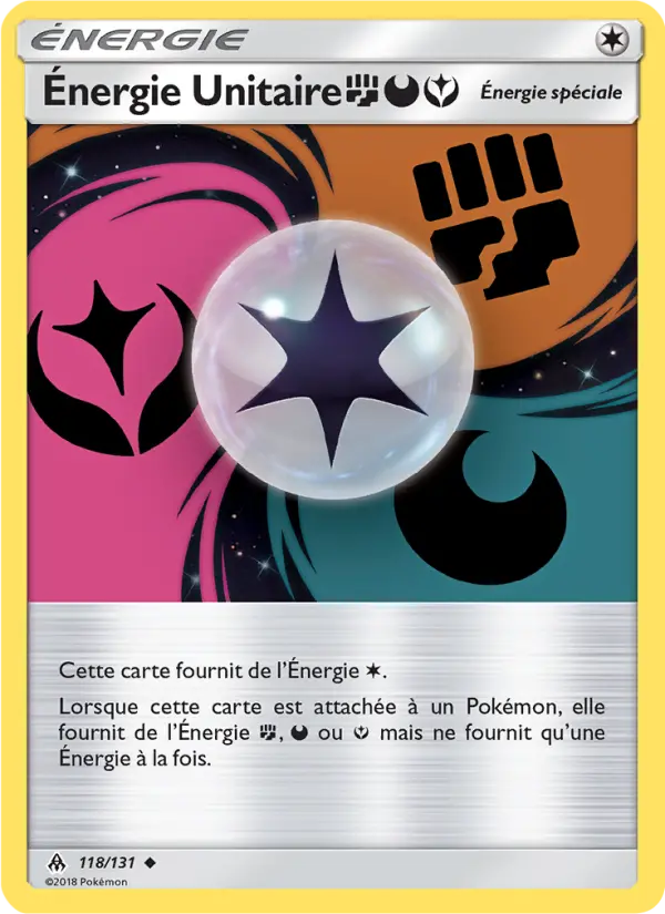 118/131 - Énergie Unitaire FightingDarknessFairy — Carte Pokémon Lumière Interdite 118/131