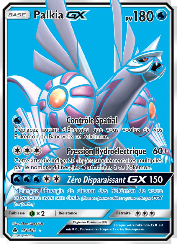 119/131 - Palkia GX — Carte Pokémon Lumière Interdite 119/131