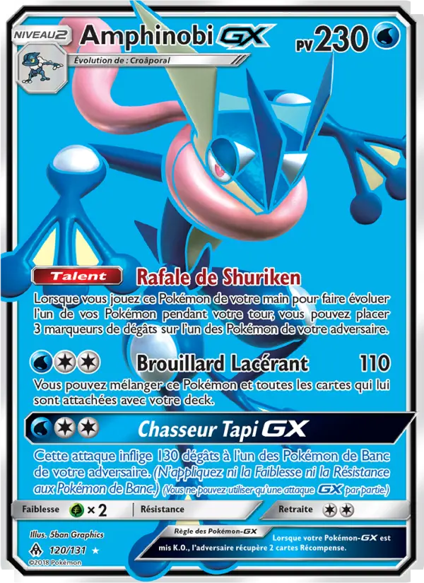 120/131 - Amphinobi GX — Carte Pokémon Lumière Interdite 120/131