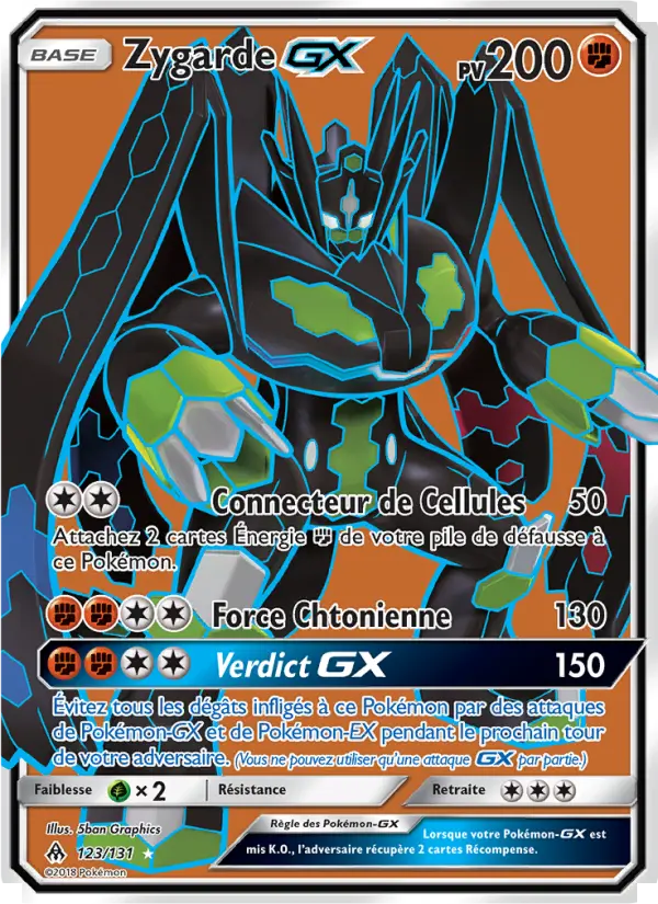 123/131 - Zygarde GX — Carte Pokémon Lumière Interdite 123/131