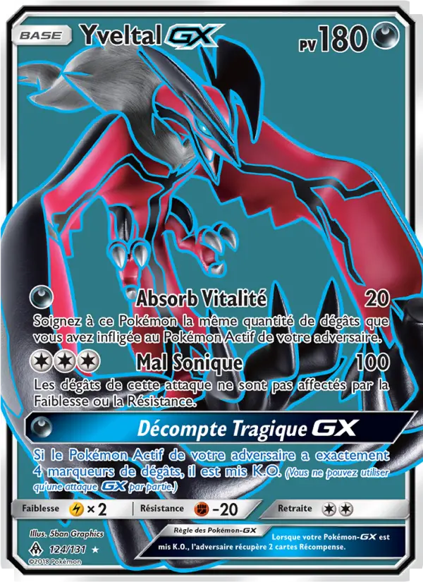 124/131 - Yveltal GX — Carte Pokémon Lumière Interdite 124/131
